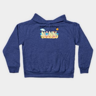 Happiness Is Being A Nonni Summer Beach Happy Mother's Kids Hoodie